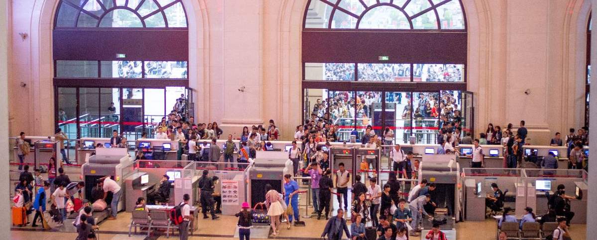 Departures hall at Hankou Railway station, Hankou Train Station